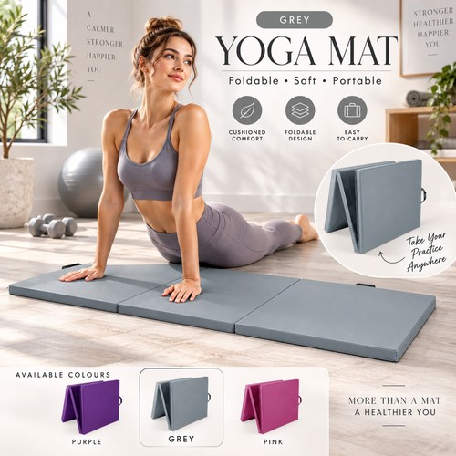 Folding exercise gym mat - exercise,