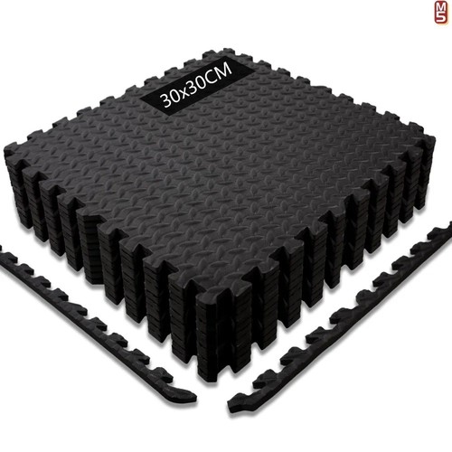 Black interlocking mat - interlocking, yoga