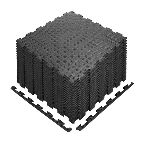 Black interlocking mat - black,