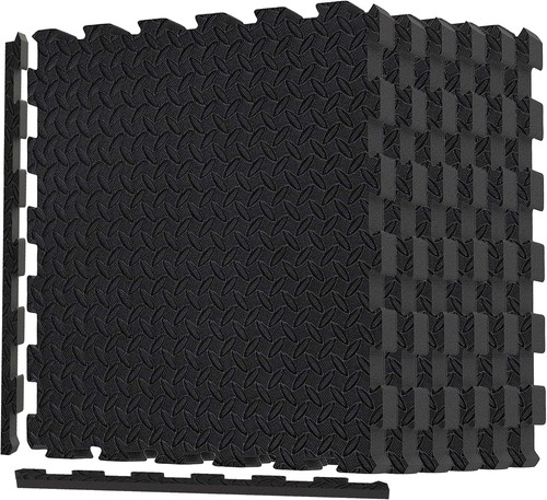 Black interlocking mat - black,