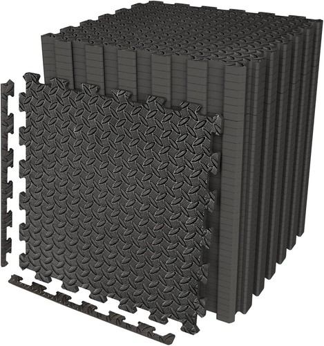 Black interlocking floor mat - interlocking,
