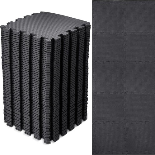 Black interlocking mat yoga - interlocking,